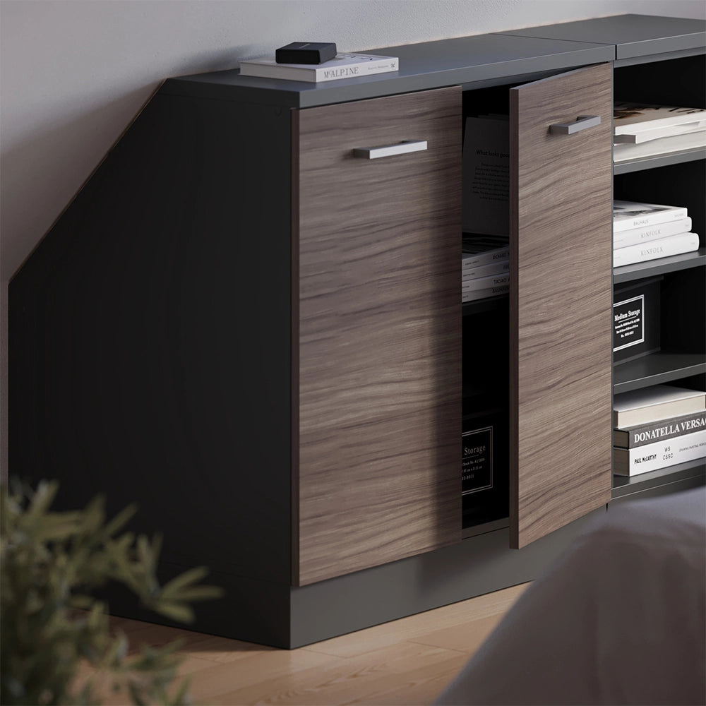 Mobile cucina sottotetto R-Line Grigio nobile/Antracite 80 cm con 2 porte, carcassa 60 cm profondità Vicco