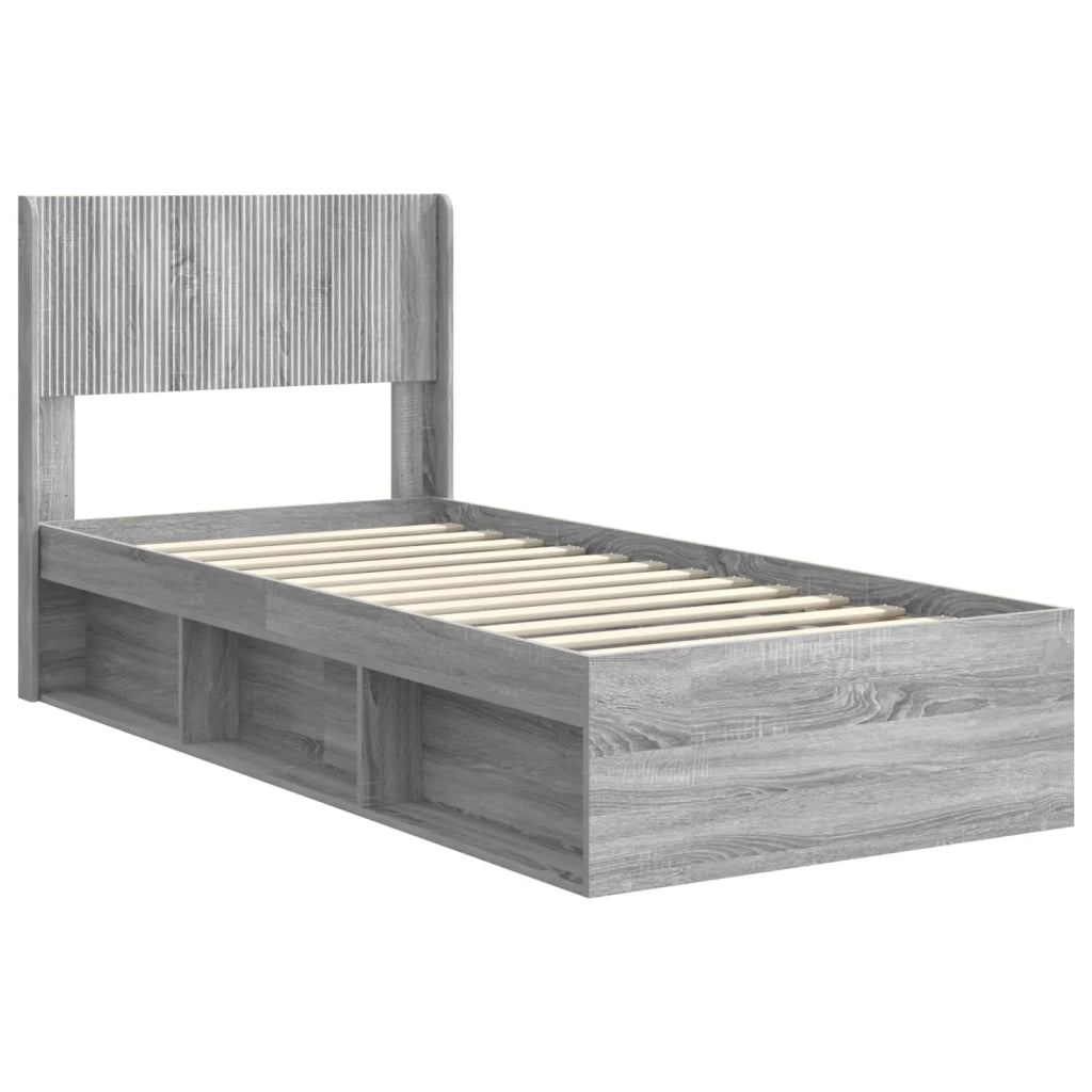 Struttura del letto con stoccaggio e testata Sonoma grigio 3414264