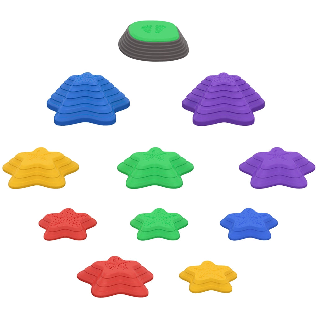 Set di pietre per giardino bambini ¨C zephmum ¨C design stella marina, 11 pezzi, 80 kg