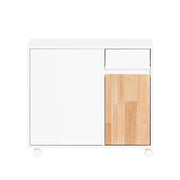 SoBuy Carrello da ufficio Carrello Portaoggetti con Cassetto Tavolino stampante Bianco-Naturale 65x25x58cm ASK04-WN