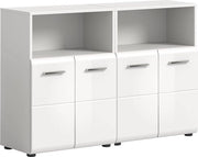 Set bagno 2 in 1 - bianco lucido - design moderno - spaziale - 120 cm x 190 cm x 32 cm