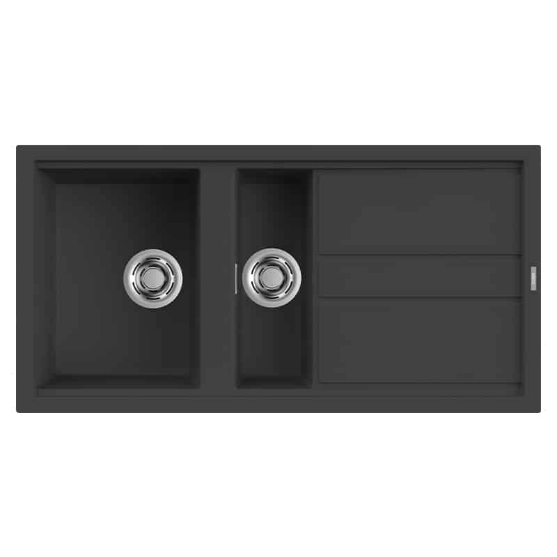 Lavello Elleci Incasso 2 vasche 100x51 Best 475 Granitek Antracite LGB47559