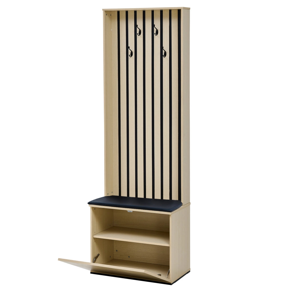GARDEROBA con panca e scarpiera 61x35x179,5 cm Legno MDF