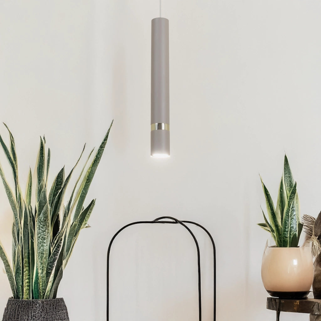 Lampada a sospensione tubo cashmere oro GU10 Milagro