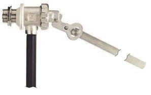 Galleggiante silenzioso regolabile in ottone stampato completo di tubo di carico, con asta piatta  1/2" F.A.R.G.