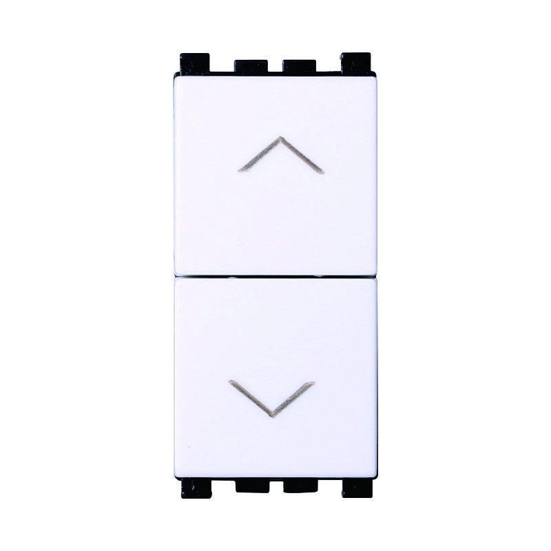 Pulsante Doppio Saliscendi 1P+1P 10A Colore Bianco Compatibile Con Vimar Arke
