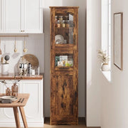 Cassettiere da bagno - Porta in vetro - Scomparti regolabili - 170cm - Stante libero