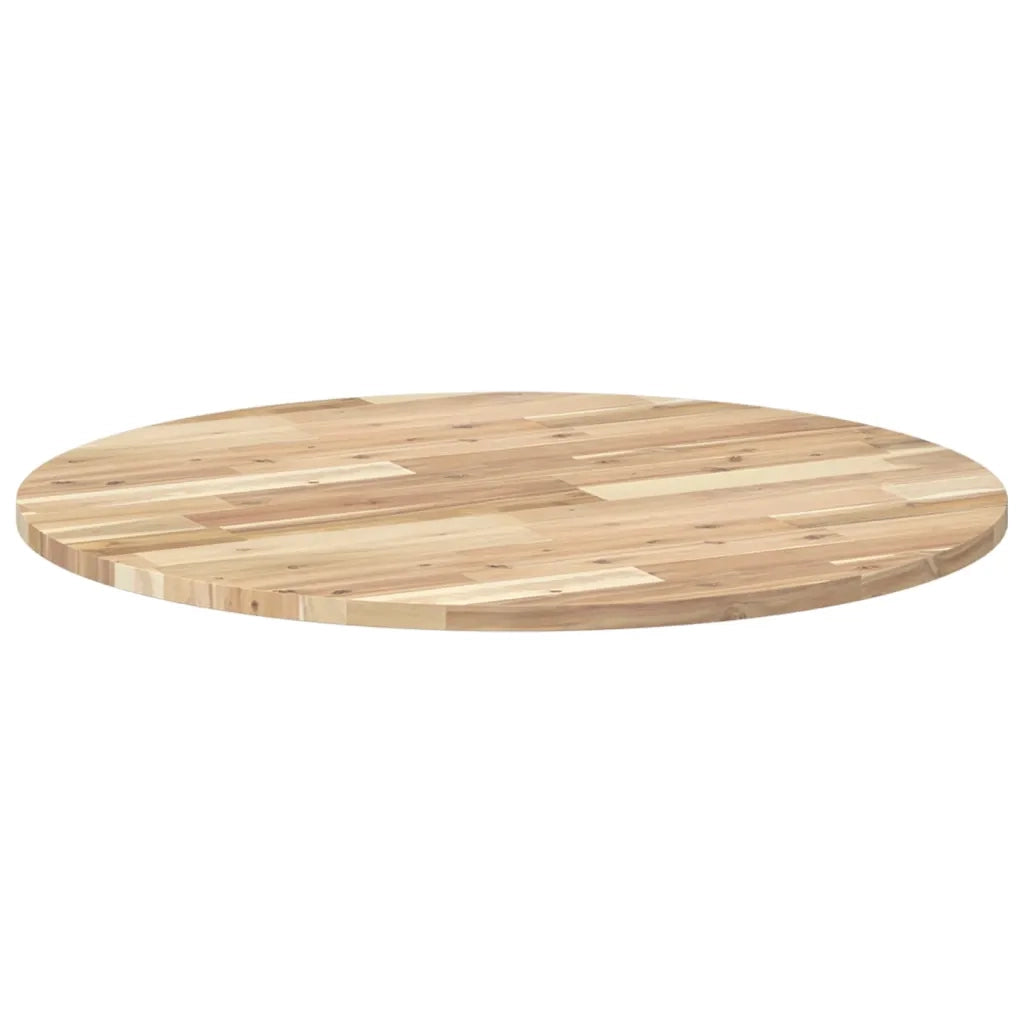 Piano Tavolo Rotondo Ã˜80x2 cm in Legno Massello di Acacia