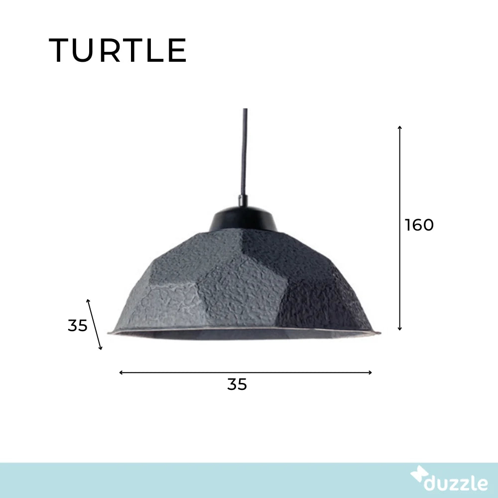 Lampada a sospensione Turtle in cartone riciclato nero | Duzzle