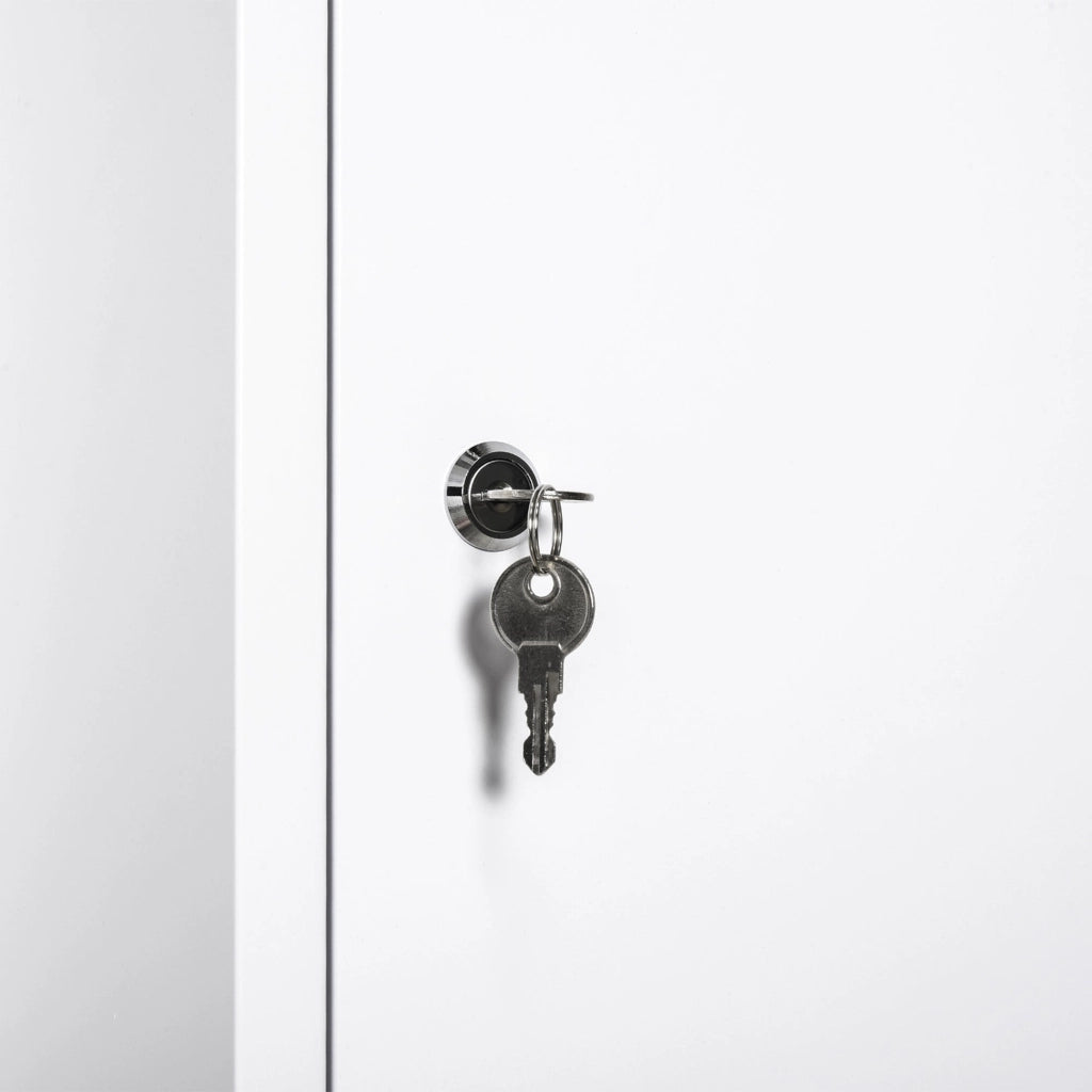 Armadietto Medicinali da Parete 40x18x60 cm 2 Chiavi in Acciaio Bianco