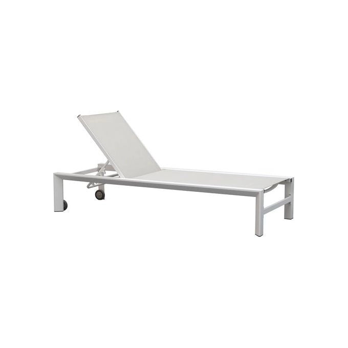 Amicasa BHR 1073KD Lettino prendisole Tropea con cuscino uso esterno colore Bianco e Grigio