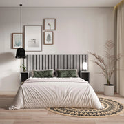 Testiera e Comodini, 196x107x3cm, Letto 120,135,140cm, Pannelli, grigio cemento RF3574