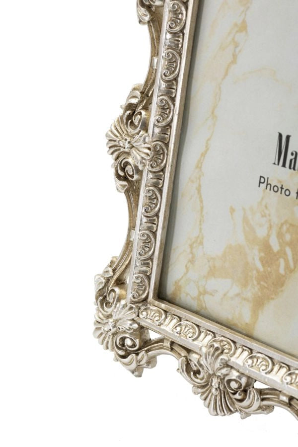 Cornice Florence 21,5x2x26,8 cm in Resina e Vetro Argento