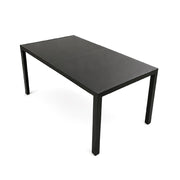 Tavolo da Pranzo per Interno ed Esterno 150x90 cm, Piano in Vetro Temperato Nero 5 mm e Struttura in Acciaio, Tavolo Moderno per 6 Persone, Ideale per Giardino, Terrazza, Cucina e Sala da Pranzo
