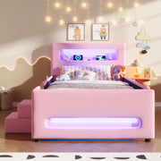 letto a piattaforma imbottito mdf pu rosa 90 x 200 cm