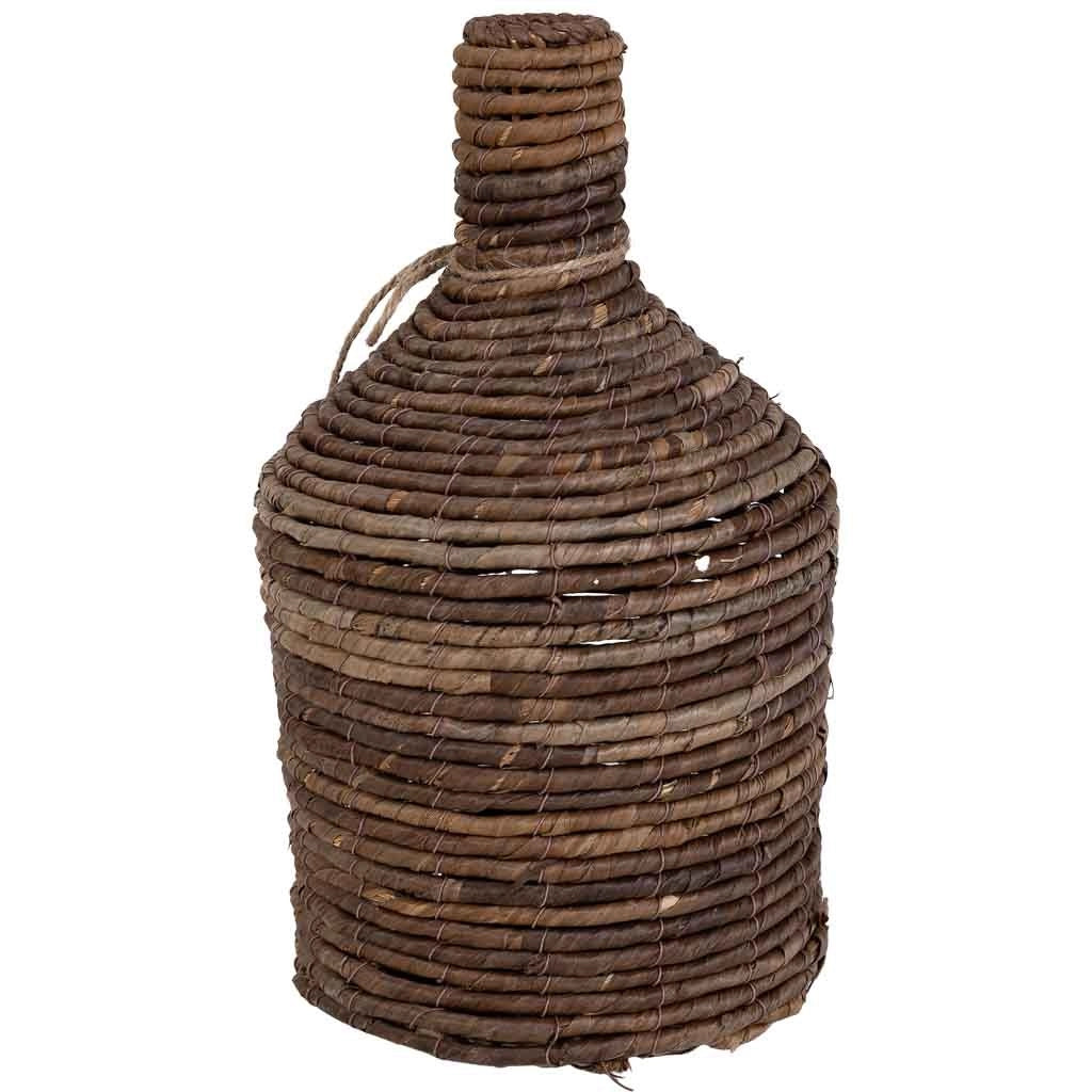 Vaso in foglia di banano naturale marrone, D22x38h cm