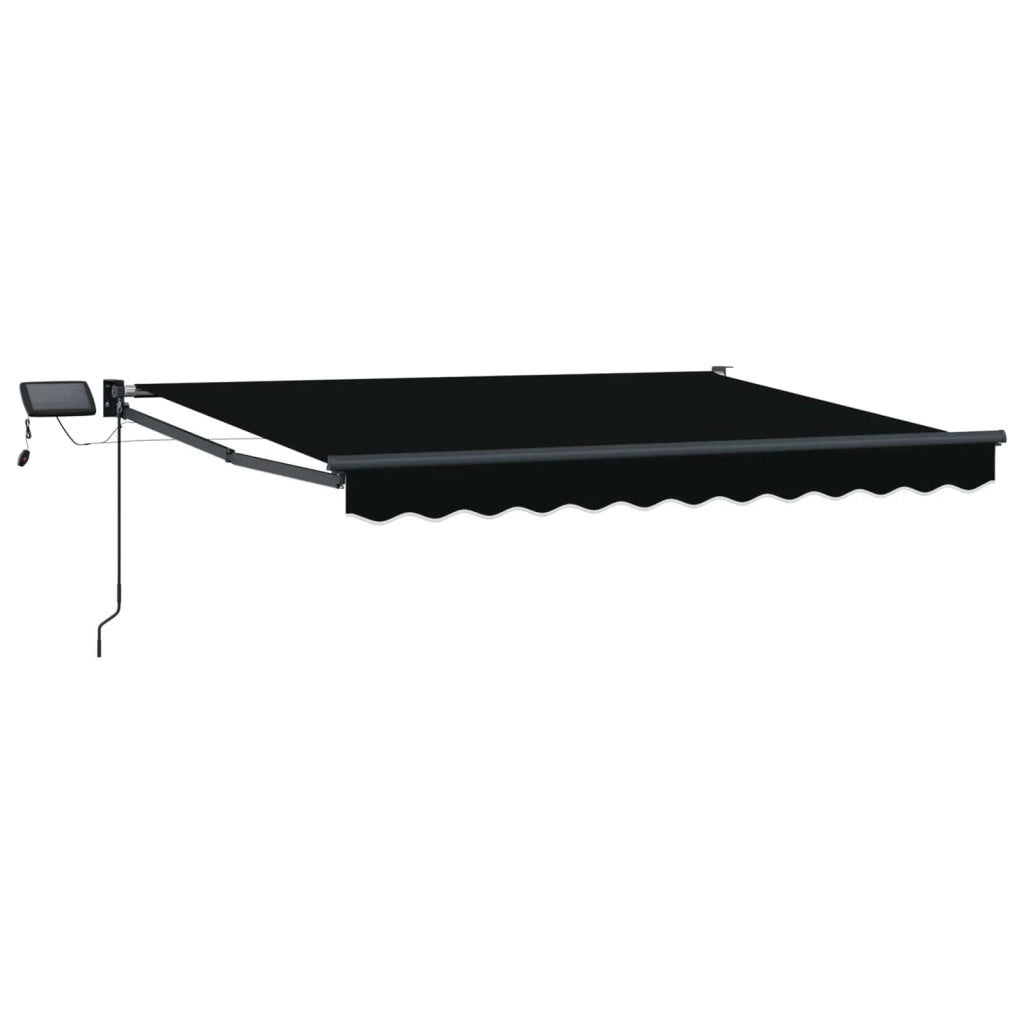 Tenda retrattile manuale con LED Nero e antracite 3 x 2,5 m
