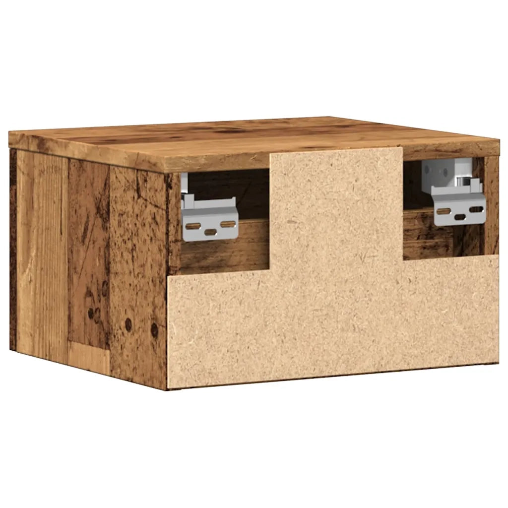 Comodini a Muro 2 pz Legno Antico 34x30x20 cm