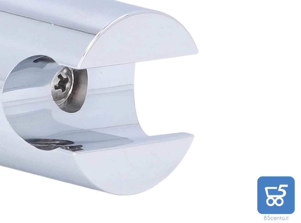 Supporto per soffione Doccia per Barra di Scorrimento Morsetto con Guida a Fibbia Dritta Comodo Regolabile a 360° per Tubo da 18‑25 mm