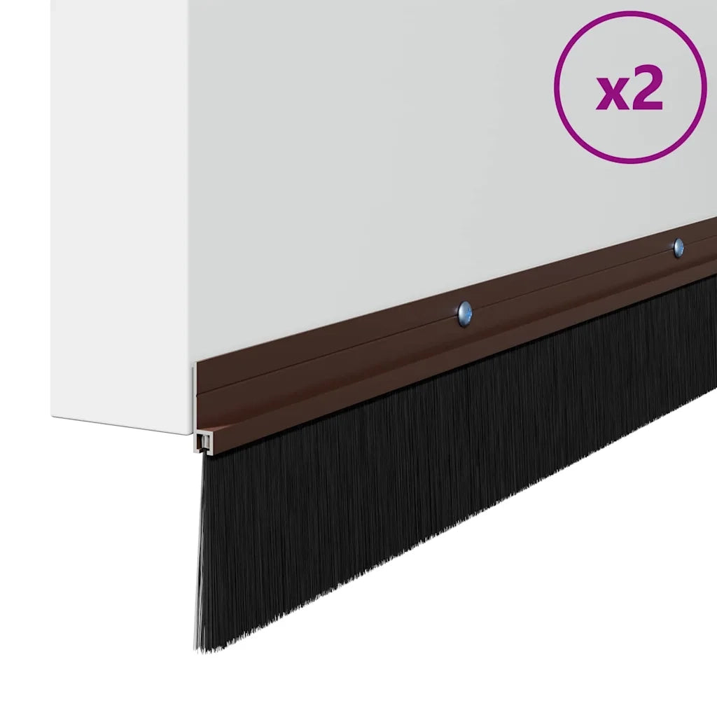 Spazzole per porte a vite 2 pcs Marrone 100 cm