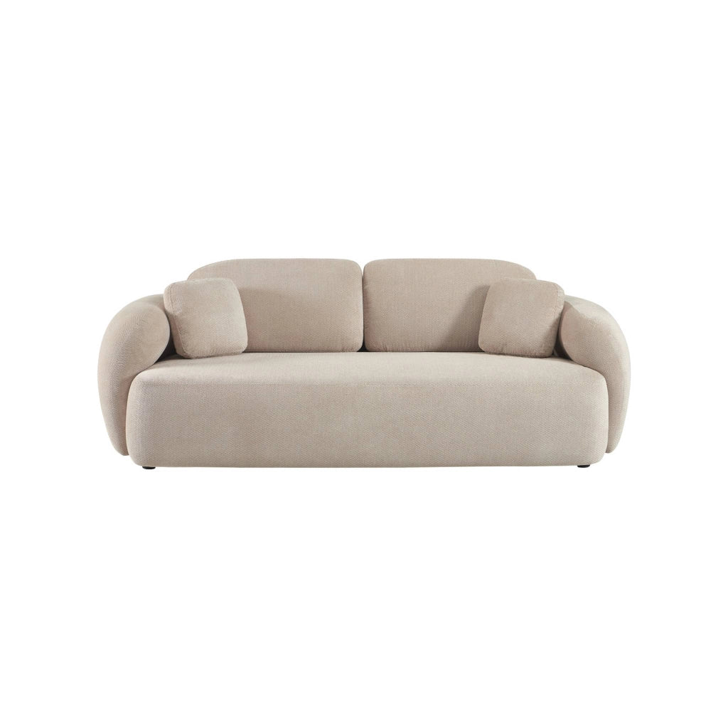Divano in tessuto chenille, 3 posti, beige