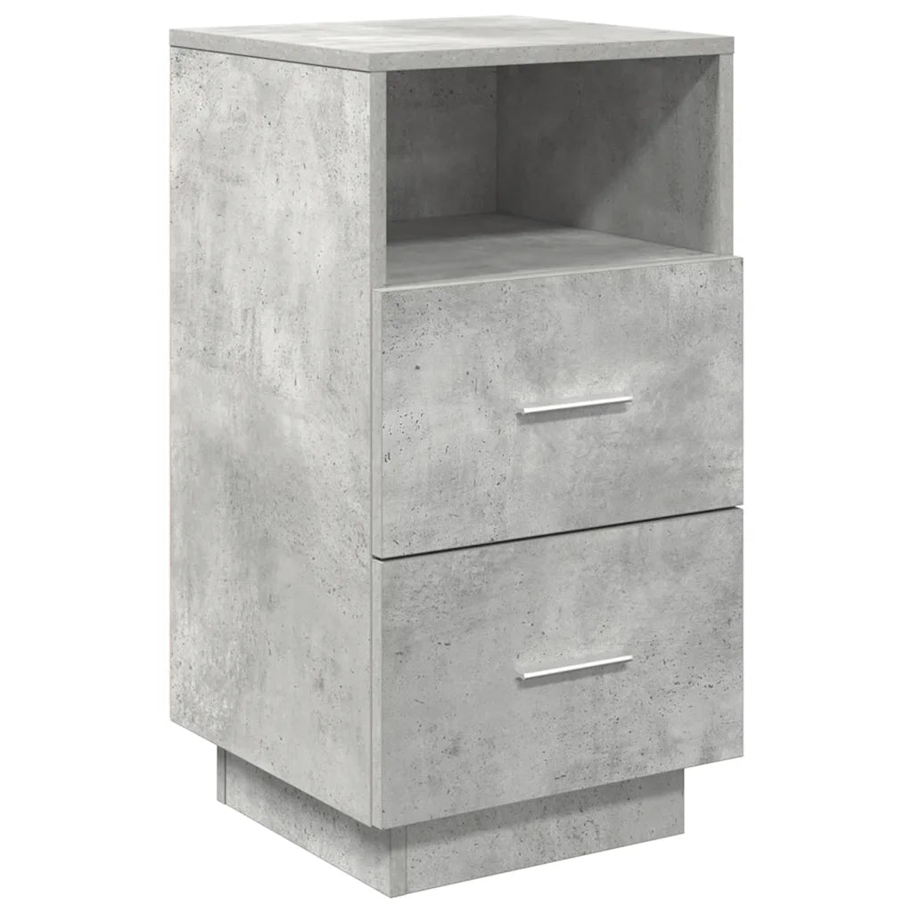 Comodini 2 pz con 2 Cassetti Grigio Cemento 36x36x68 cm 858585