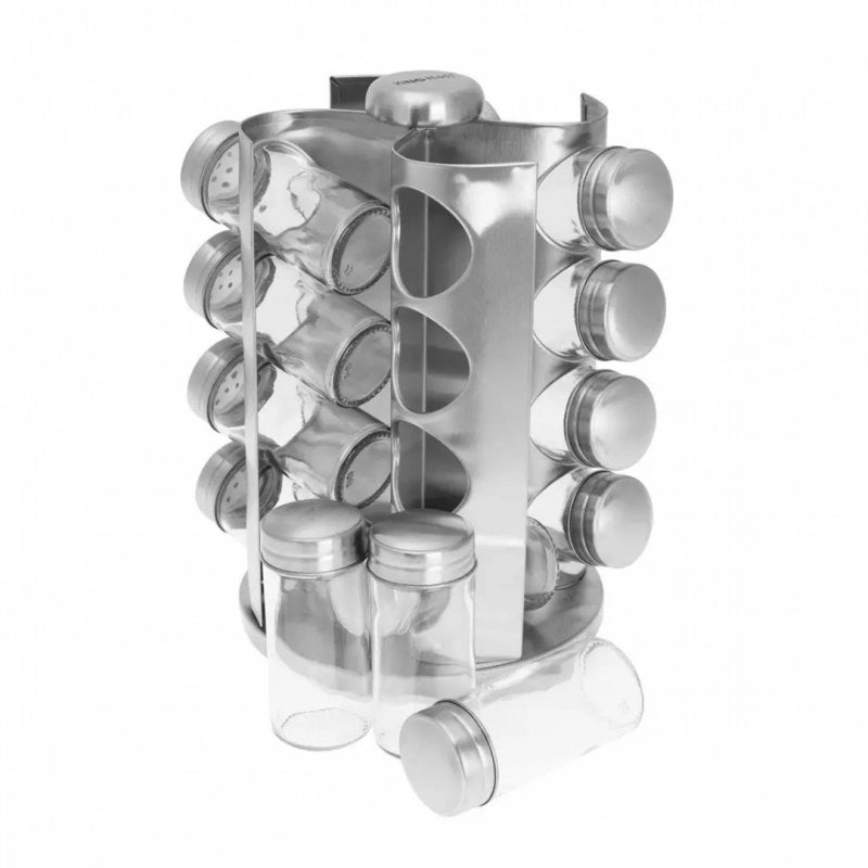 Kinghoff KH-4006 Porta spezie in acciaio inossidabile con 16 contenitori