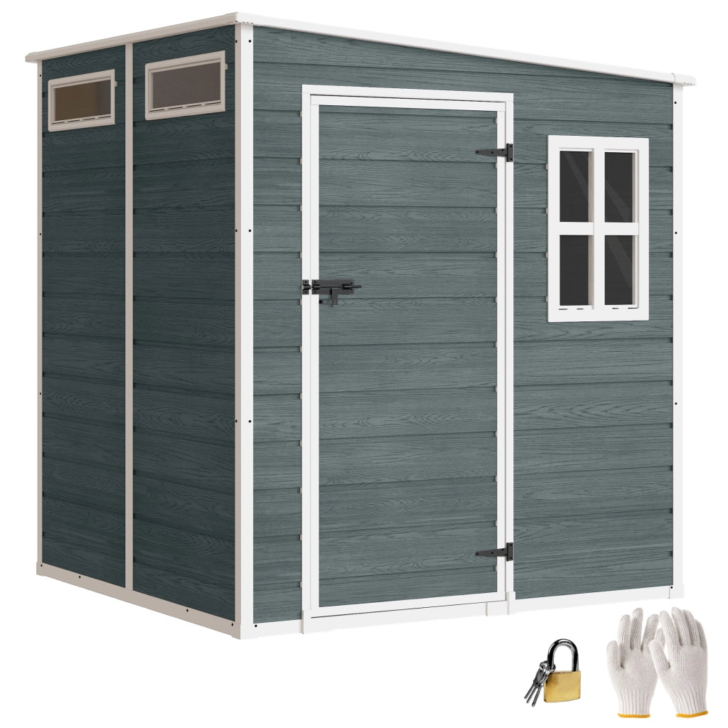Casetta da giardino 2,89 m2 ¨C Xylo ¨C legno effetto, 3 finestre, 182x182x196 cm