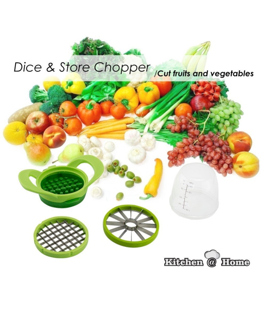 Affetta Verdure Chopper Trita Sminuzza Frutta Con Recipiente In Vetro Slice Dice         