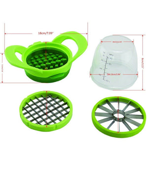 Affetta Verdure Chopper Trita Sminuzza Frutta Con Recipiente In Vetro Slice Dice         