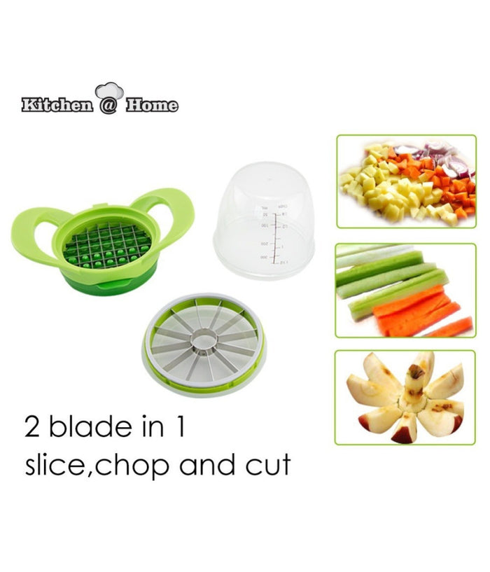 Affetta Verdure Chopper Trita Sminuzza Frutta Con Recipiente In Vetro Slice Dice         