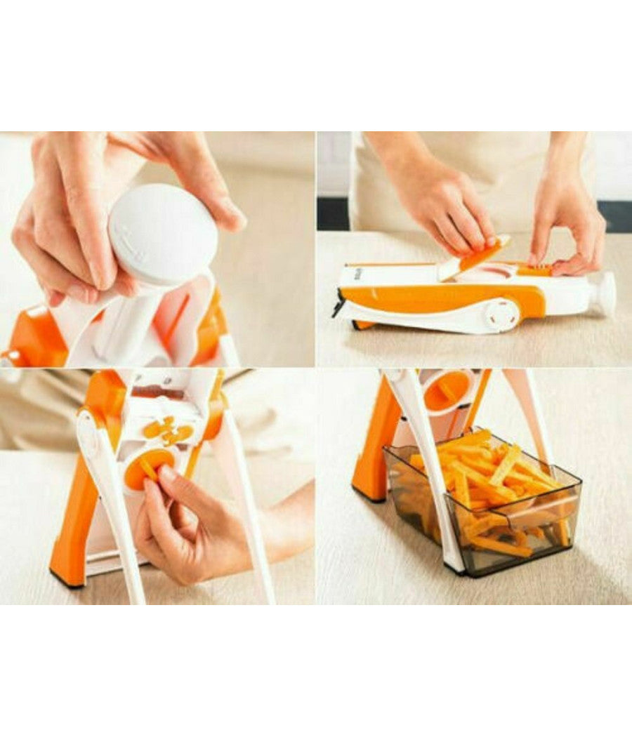 Affettatrice Manuale Affetta Taglia Verdure Mandolina Julienne Regolabile         