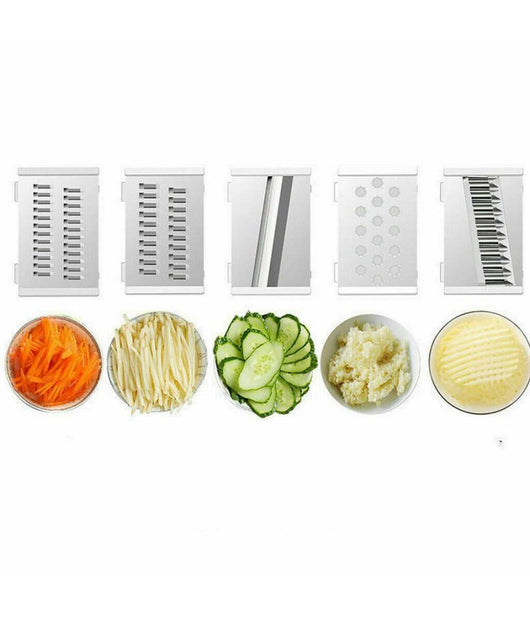 Affettatrice Manuale Taglia Verdure Affetta Cestello Cucina Grattugia 6 In 1         