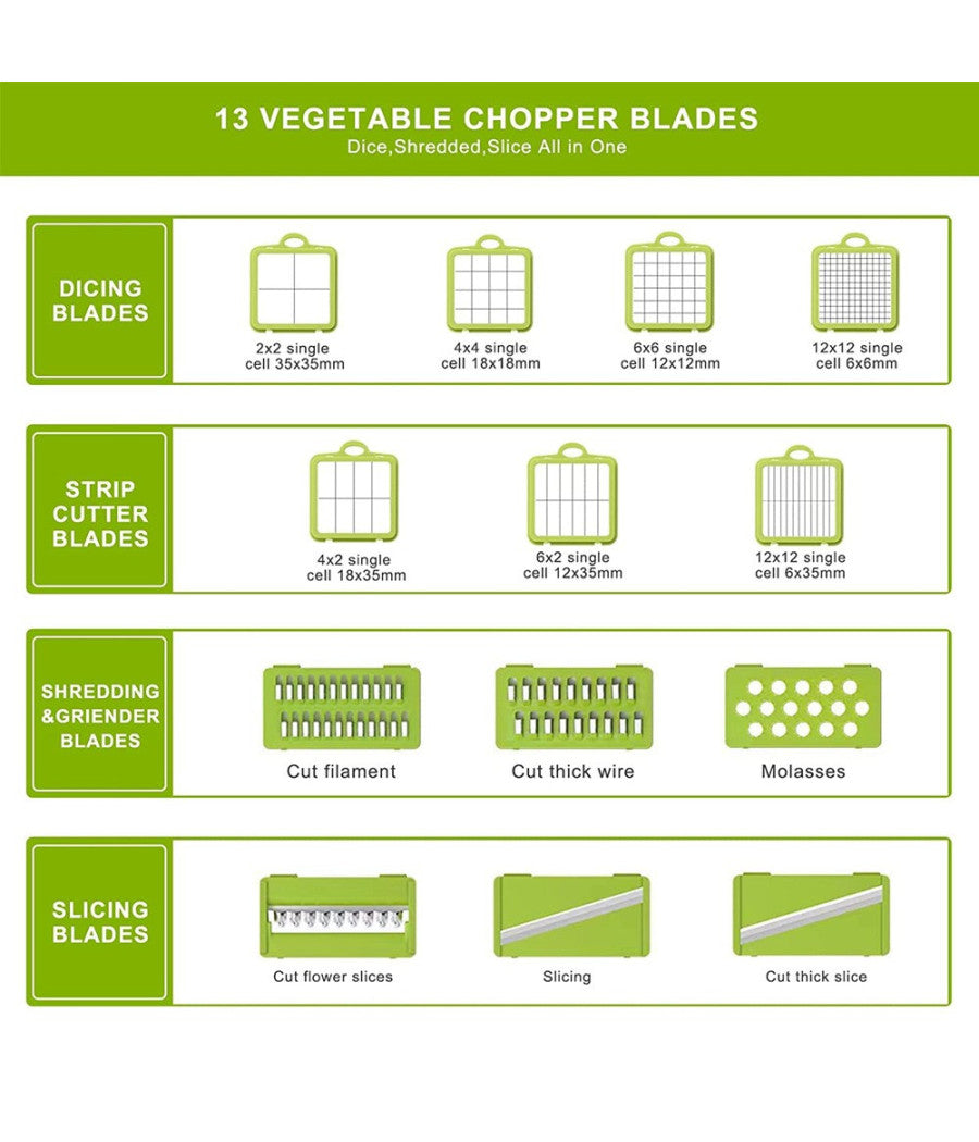 Affettatrice Multitagliera Pialla Grattugia Tritatutto Verdure Mandolina 22 In 1         