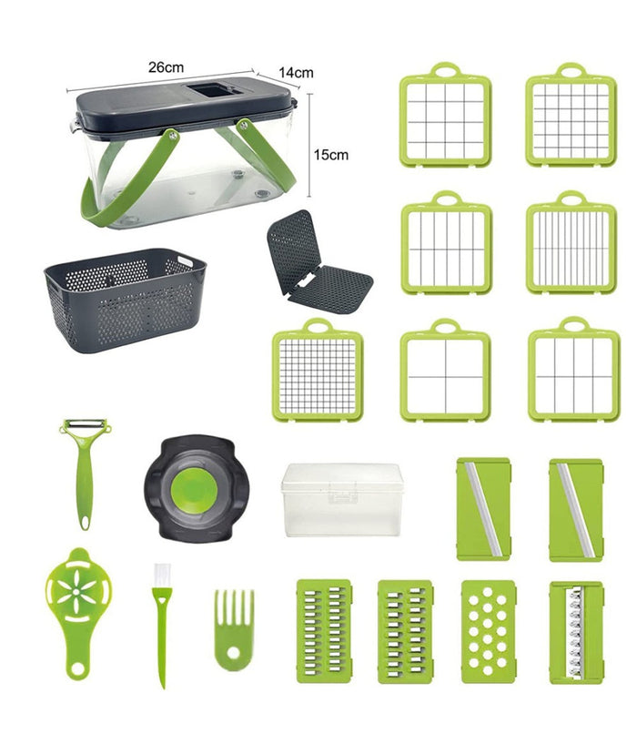 Affettatrice Multitagliera Pialla Grattugia Tritatutto Verdure Mandolina 22 In 1         