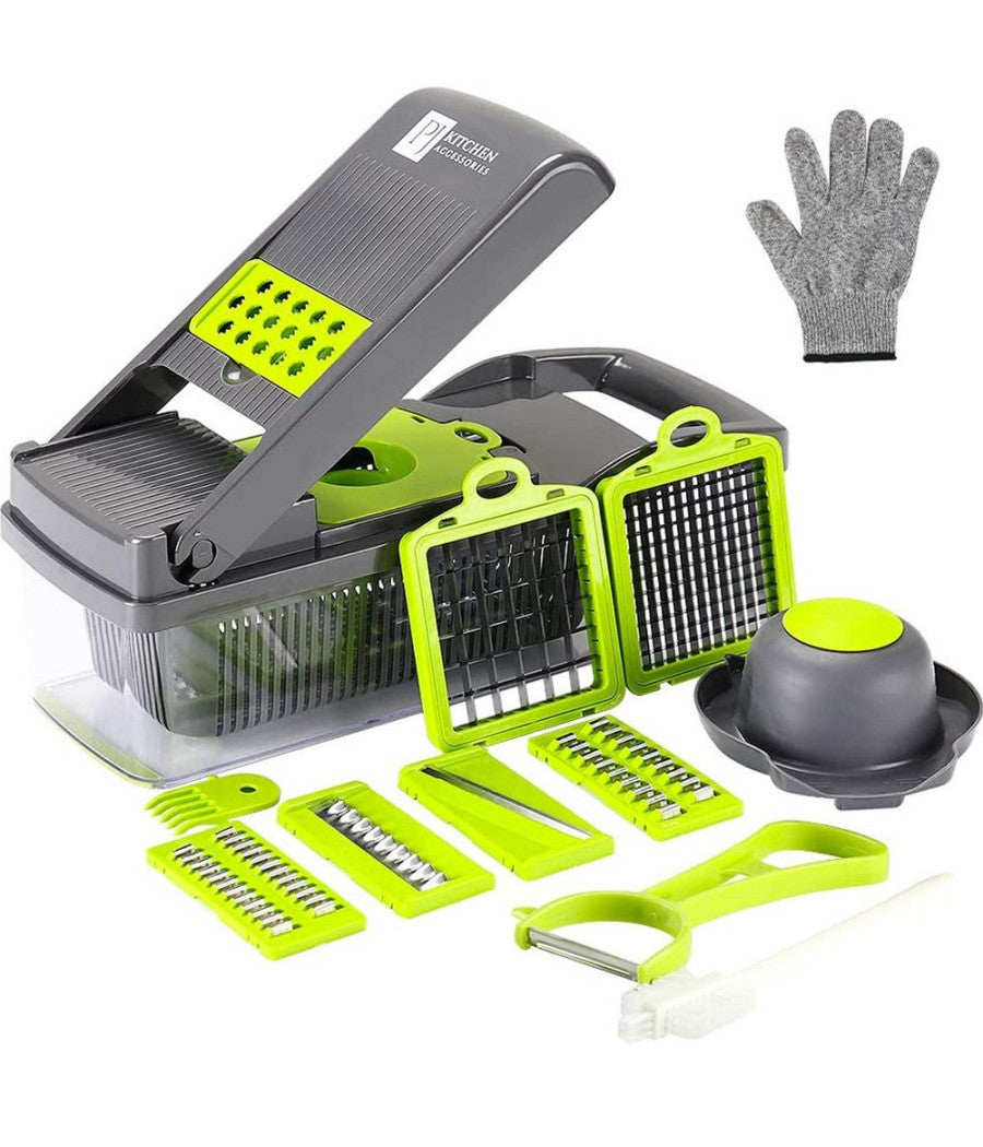 Affettatrice Multitagliera Pialla Grattugia Tritatutto Verdure Mandolina 22 In 1         