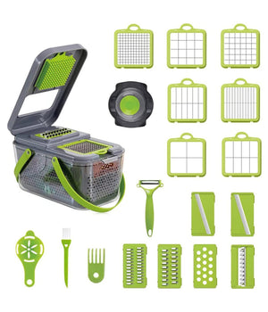 Affettatrice Multitagliera Pialla Grattugia Tritatutto Verdure Mandolina 22 In 1         