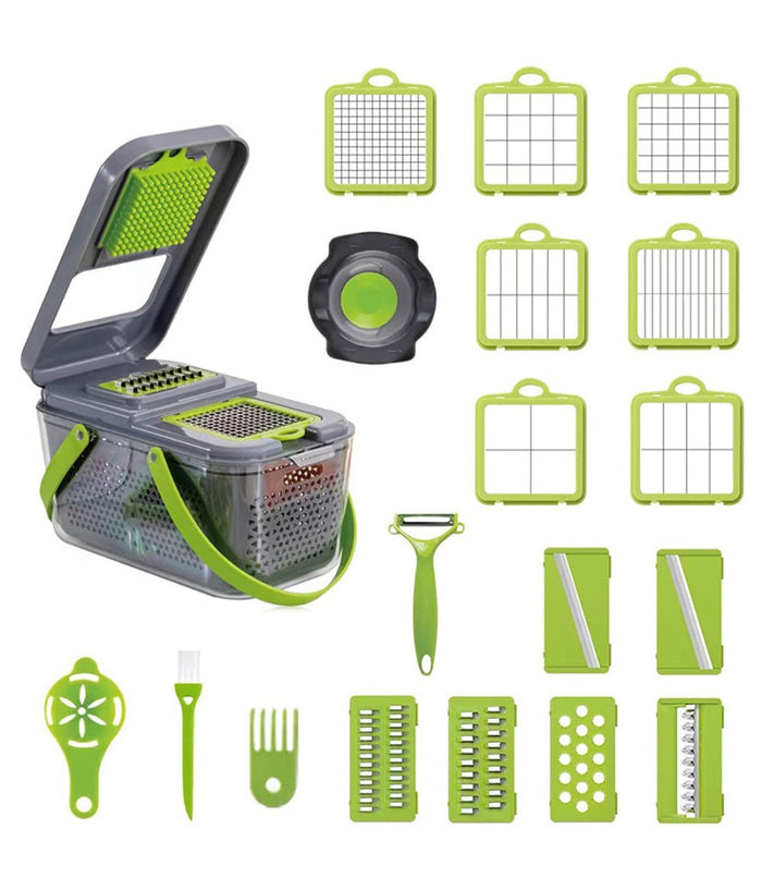 Affettatrice Multitagliera Pialla Grattugia Tritatutto Verdure Mandolina 22 In 1         