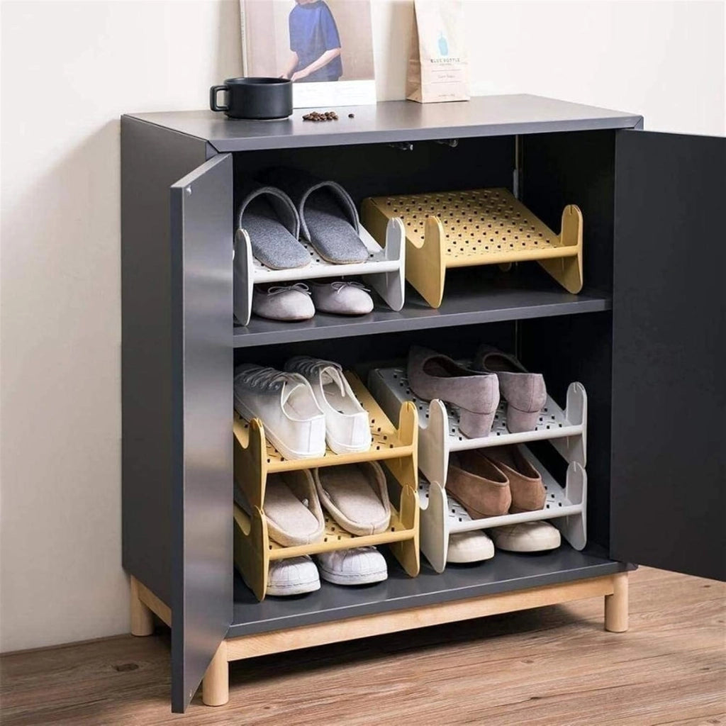 scarpiera Scarpiera per la casa Scarpiera Semplice in plastica impilabile per Uso Domestico Scarpiera a Strati Scaffale per Scarpe (Colore : Colore Giallo)