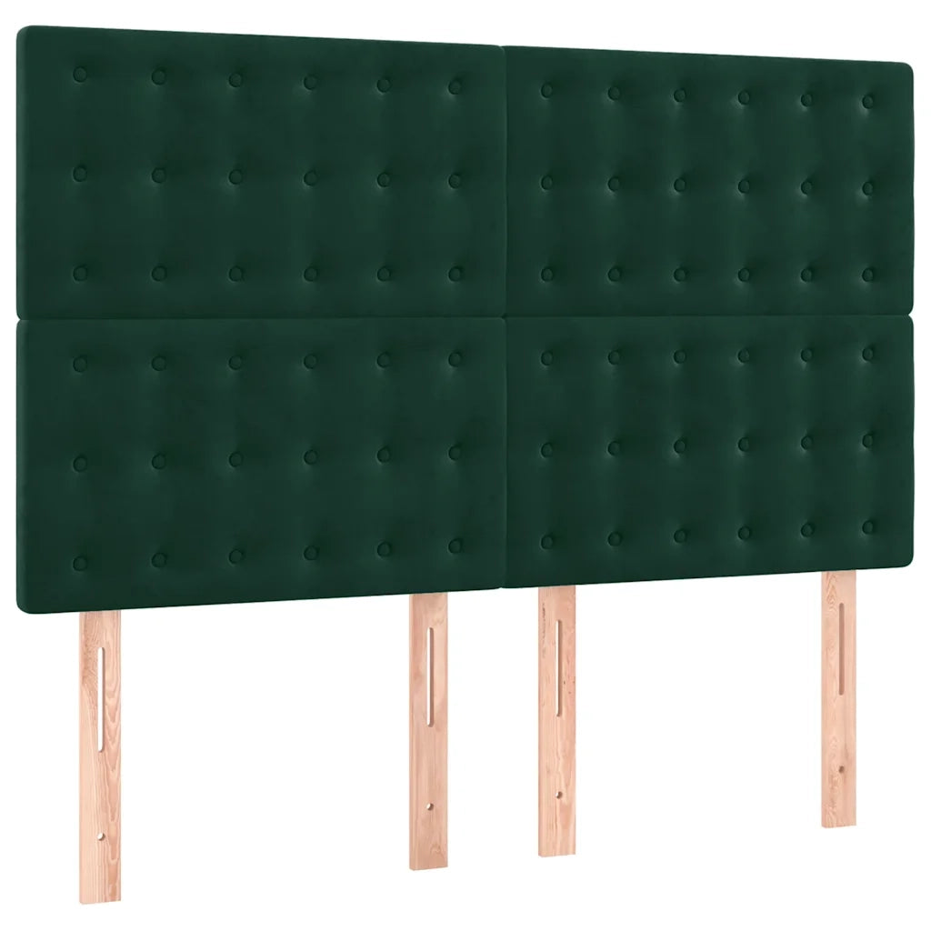 Testiera | Testata Verde Scuro 144x5x118/128 cm Velluto