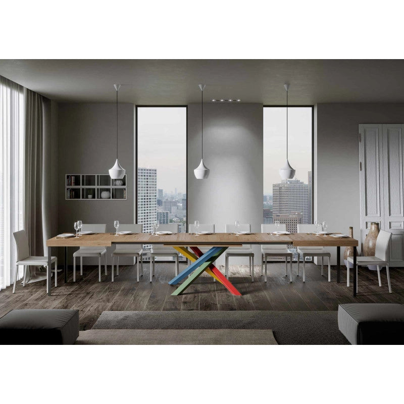Tavolo allungabile 200/460x90 cm Volantis telaio Multicolore 4/B - Quercia Natura