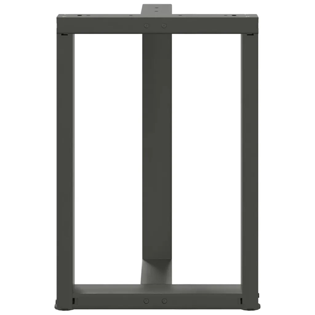 Gambe per tavolo da pranzo a forma di T 2 pz | Piede del tavolo Antracite 50x35x(72-73) cm Acciaio