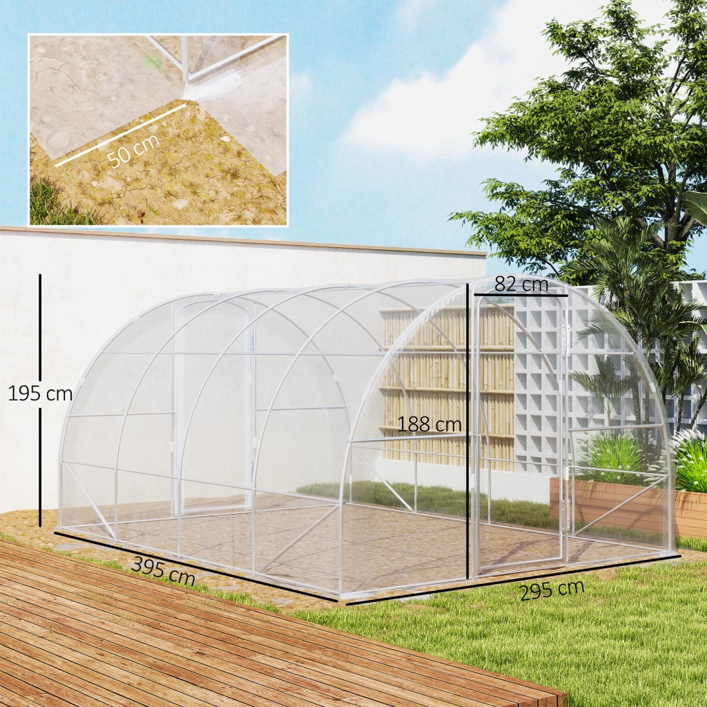 Serra da Giardino Tunnel ¨C zephmum ¨C Grigio 4x3x2 m 12 m2 con 2 Porte