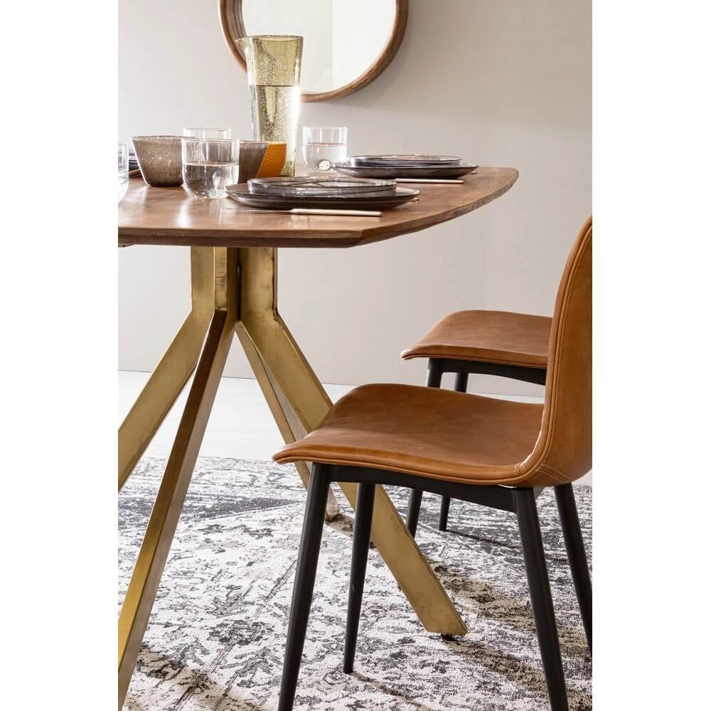 Set di 2 Sedie da Pranzo in Similpelle con Gambe in Acciaio - NATALIA
