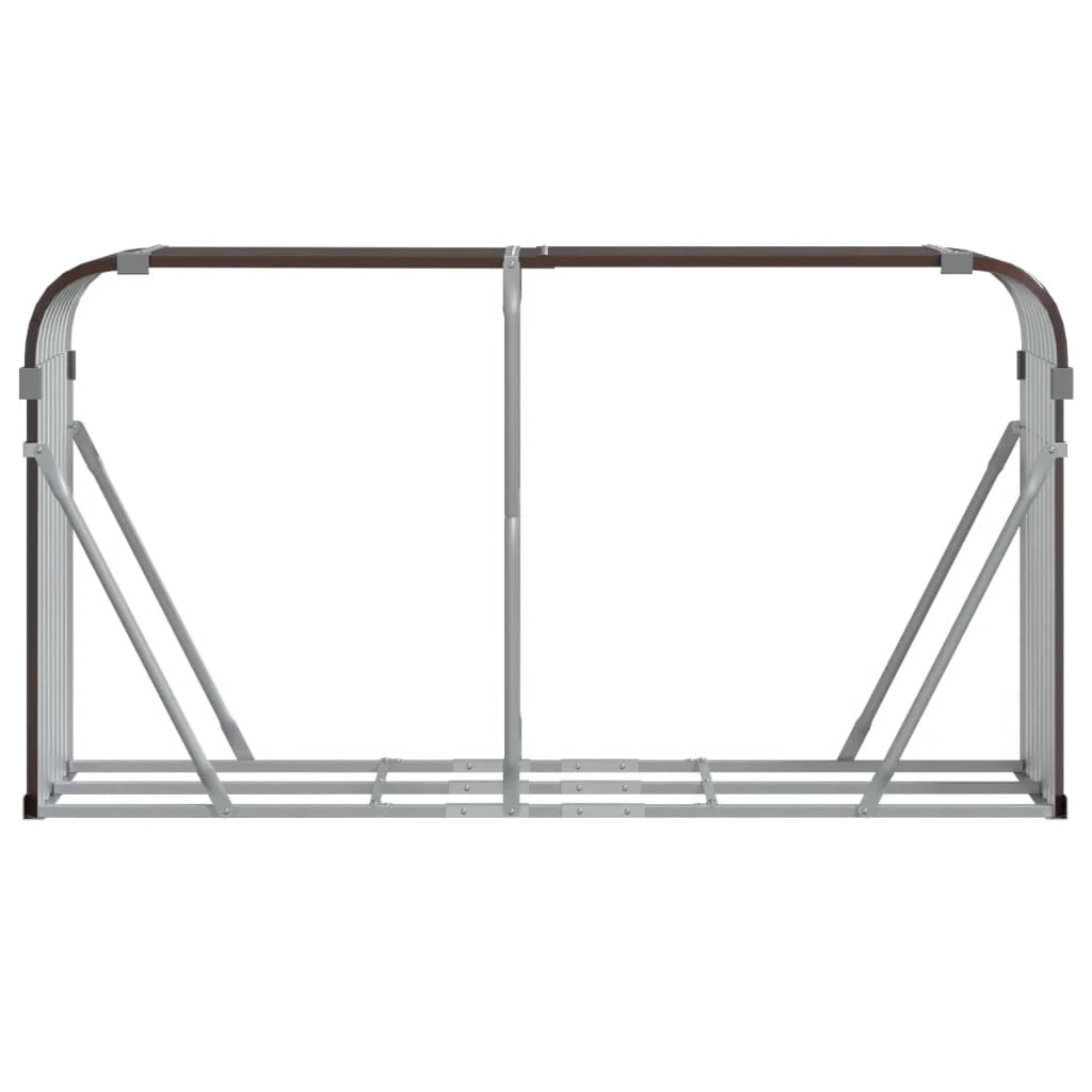 Portalegna 180 x 45 x 100 cm acciaio zincato marrone 02_0043764