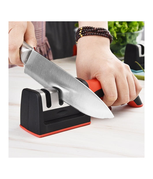 Affilacoltelli In Plastica E Acciaio Inox Per Affilare Lame Forbici E Coltelli         