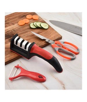 Affilacoltelli In Plastica E Acciaio Inox Per Affilare Lame Forbici E Coltelli         