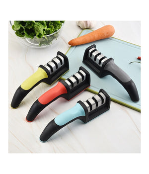 Affilacoltelli In Plastica E Acciaio Inox Per Affilare Lame Forbici E Coltelli         