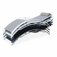 Set di 2 lettini prendisole in alluminio textilene, multiposizione,