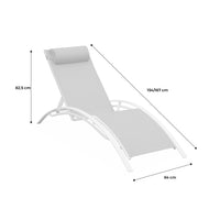 Set di 2 lettini prendisole in alluminio textilene, multiposizione,